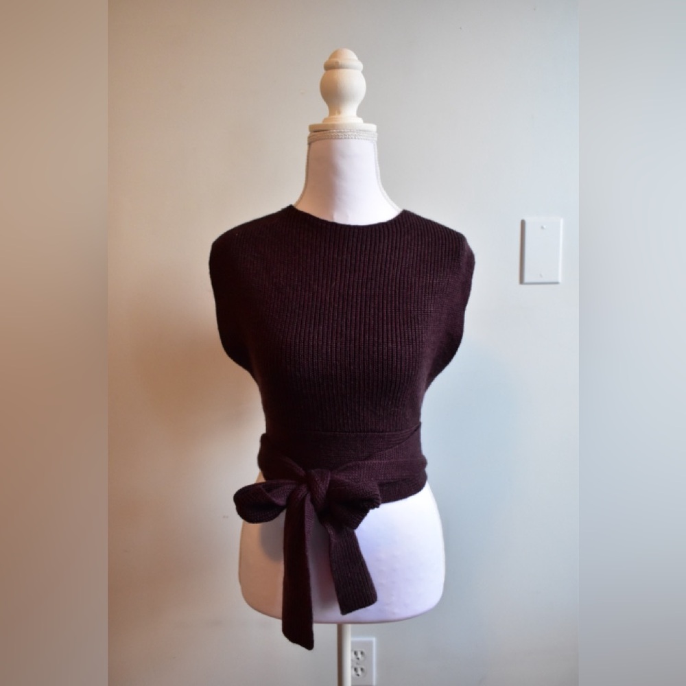 Brown Free People Halter Wrap Top